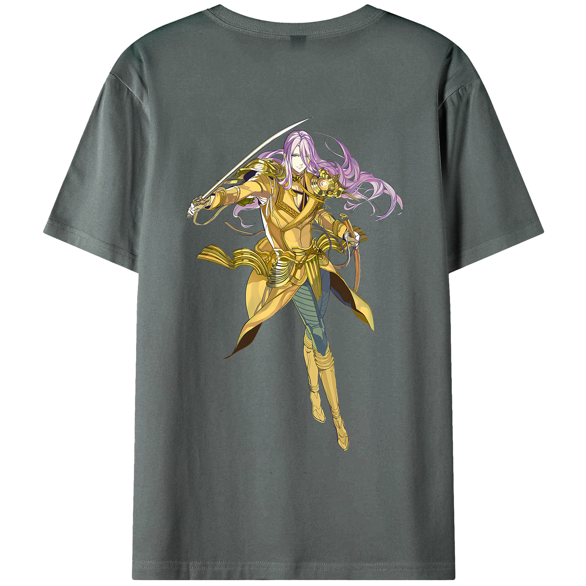 （画像用） 刀剣乱舞 Touken Ranbu 綿100％ メンズ半袖Tシャツ（バックプリント） 通気性